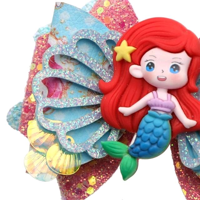 Mermaid DIY Faux Leather Hair Bow Kit That Makes One 4.25 inch Over-the-Top Hair Bow.