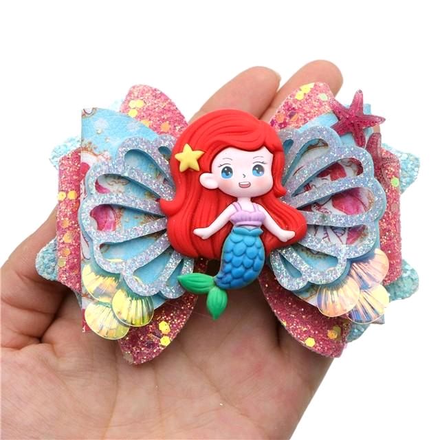 Mermaid DIY Faux Leather Hair Bow Kit That Makes One 4.25 inch Over-the-Top Hair Bow.