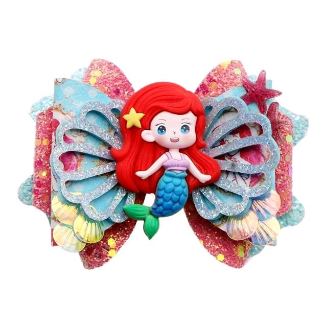 Mermaid DIY Faux Leather Hair Bow Kit That Makes One 4.25 inch Over-the-Top Hair Bow.