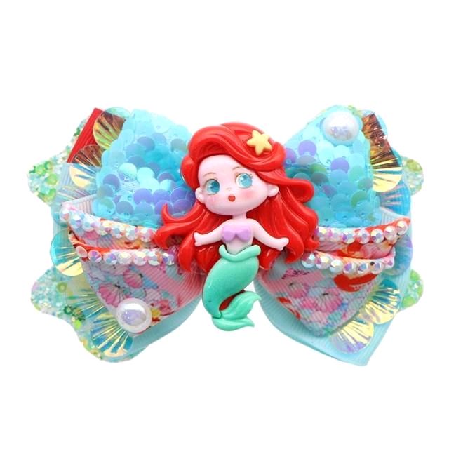 Mermaid DIY Ribbon & Faux Leather Hair Bow Kit That Makes One 4.25 inch Hair Bow.