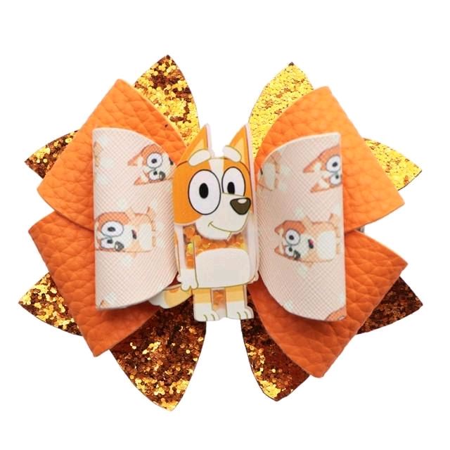Orange Dog DIY Faux Leather Hair Bow Kit That Makes One 4.25 inch Hair Bow.