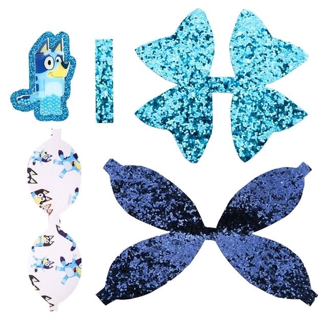 Blue Dog DIY Faux Leather Hair Bow Kit That Makes One 4 inch Hair Bow.