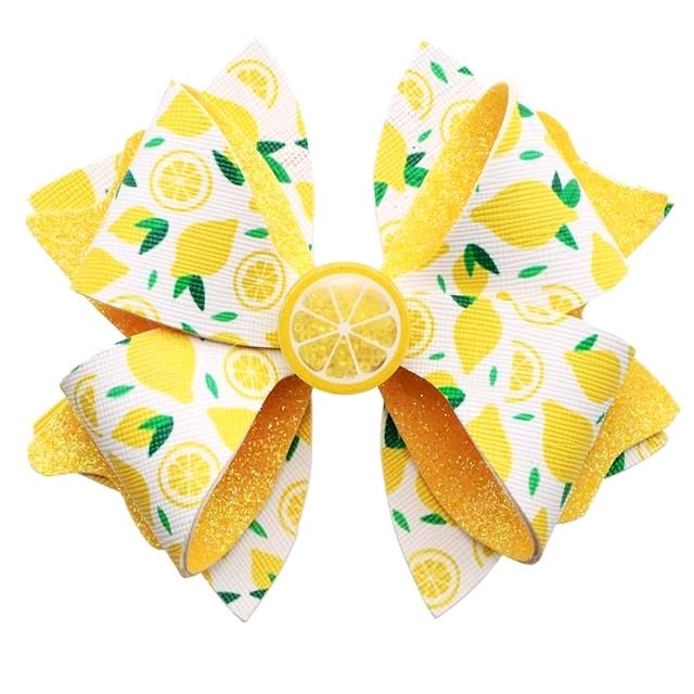 Lemon Themed DIY Faux Leather Hair Bow Kit That Makes One 4 inch Hair Bow