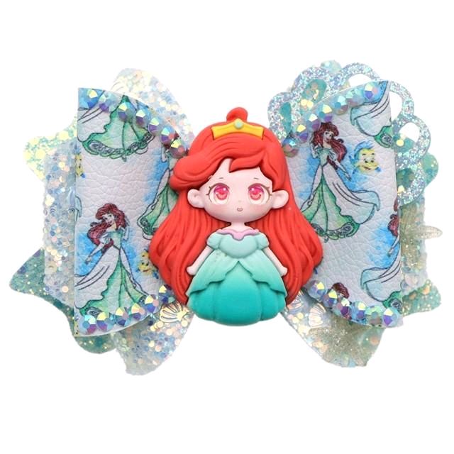 Mermaid DIY Faux Leather Hair Bow Kit That Makes One 4.25 inch Hair Bow.