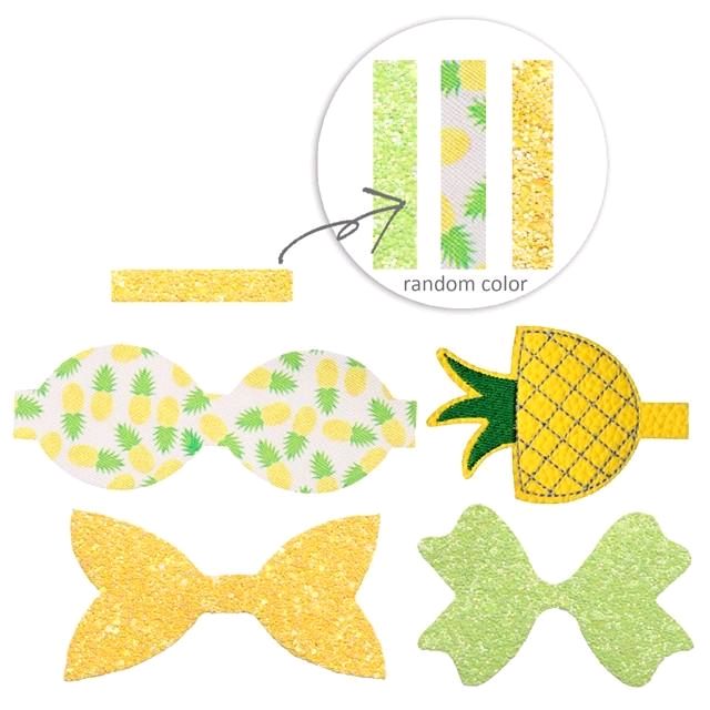 Pineapple DIY Faux Leather Hair Bow Kit That Makes One 5 inch Hair Bow.