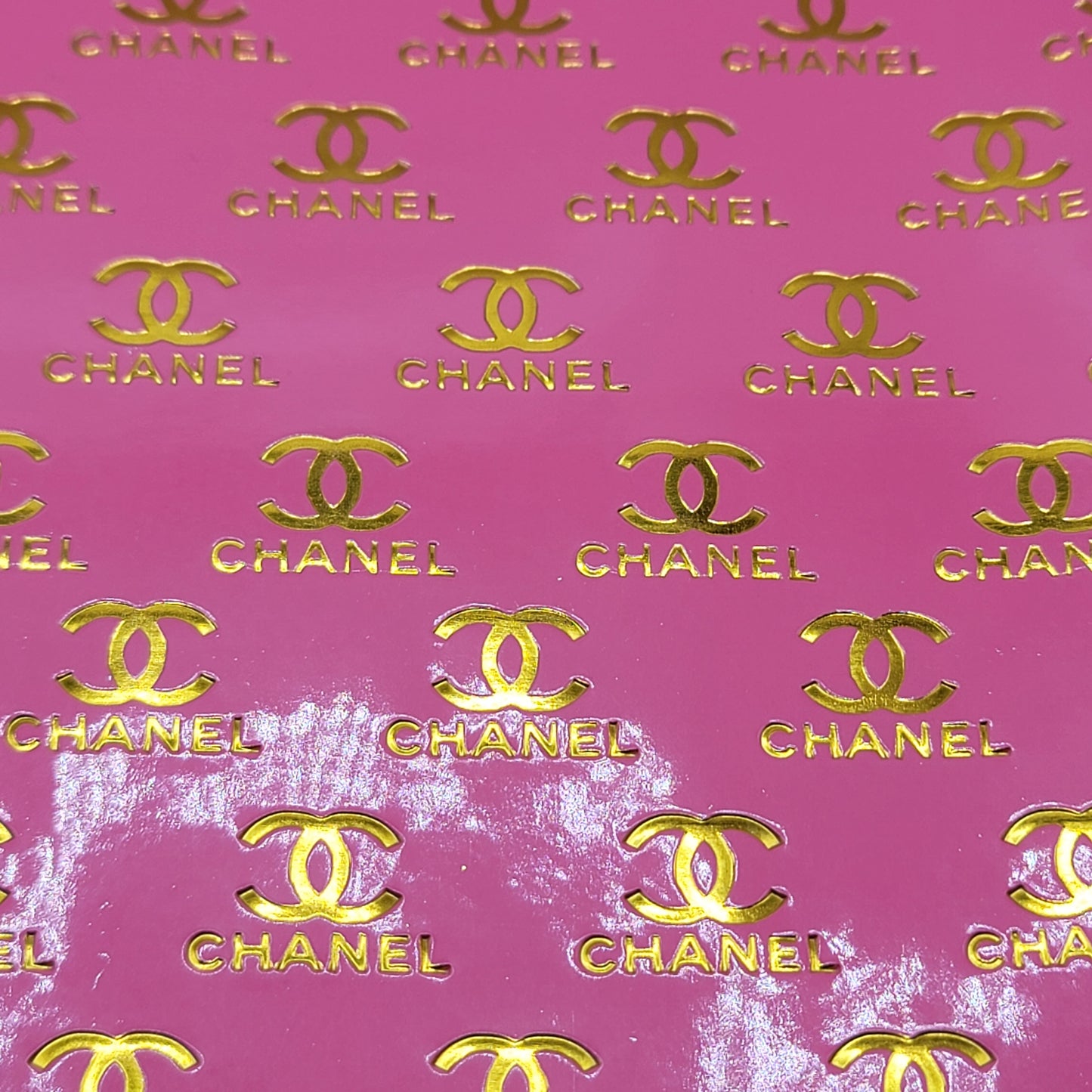 M32b Pink with Gold Foil Embossed CH Faux Leather