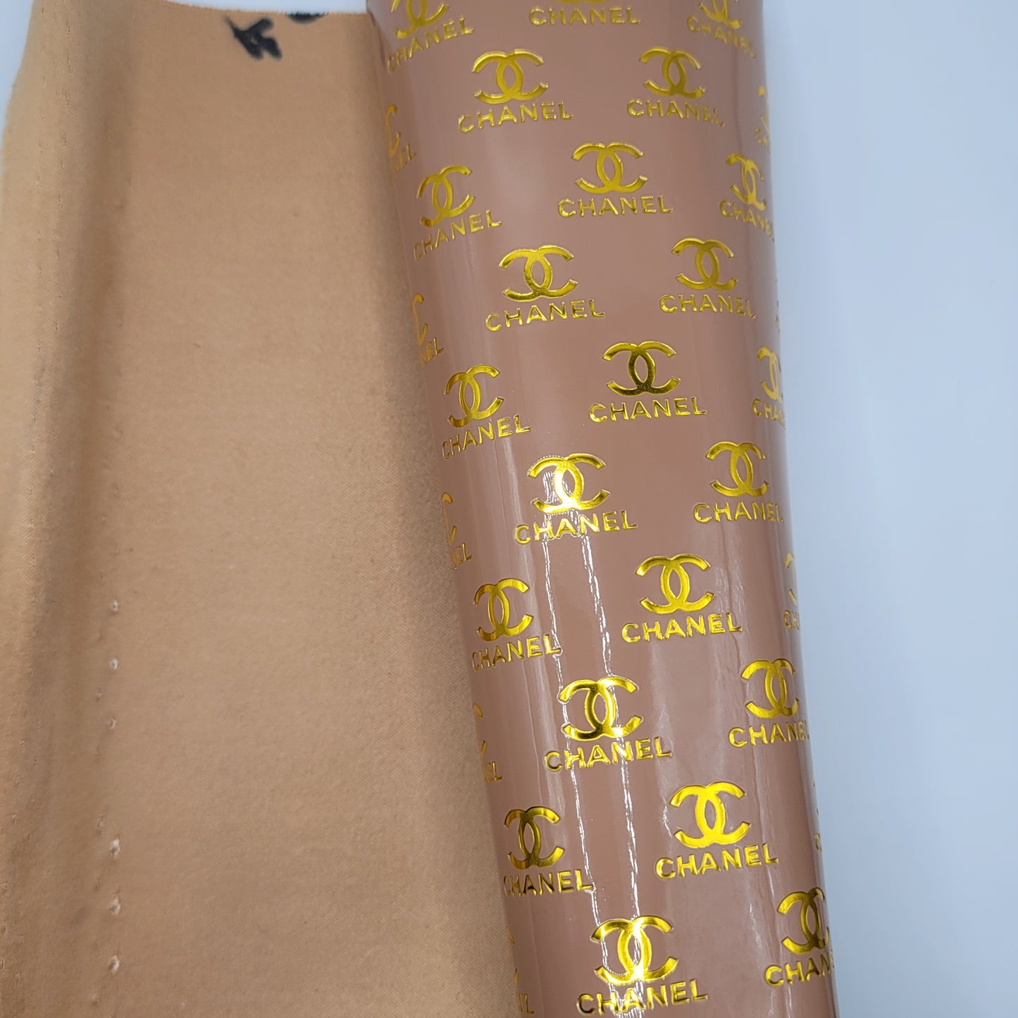 M35 Dark Nude with Gold Foil Embossed CH Faux Leather
