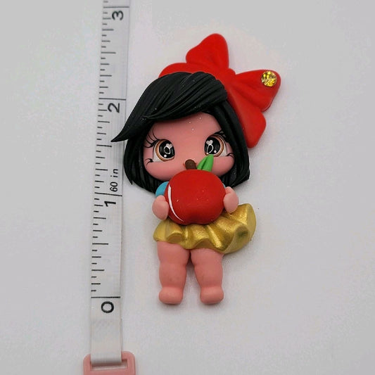 10c44A Apple Princess Clay Doll DIY Craft Embellishment