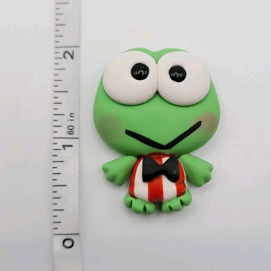 D12C5b  Green Frog Clay Doll DIY Craft Embellishment