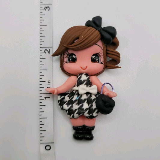 D12C9b Black & White Clay Doll Crafting Supplies for Craft Embellishments or Enhancements