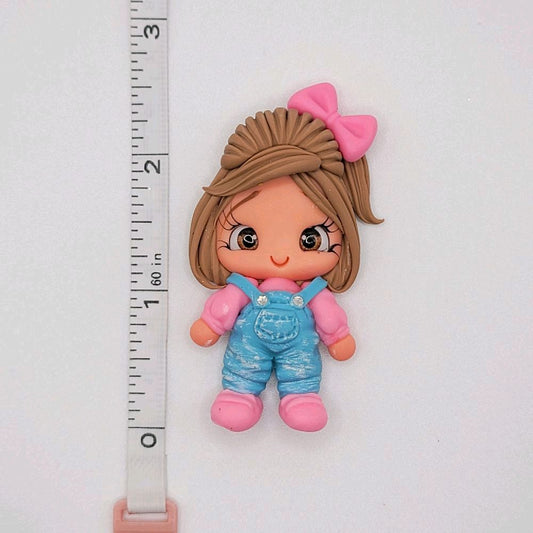 11/14 Overalls Clay Doll for DIY Craft Embellishments