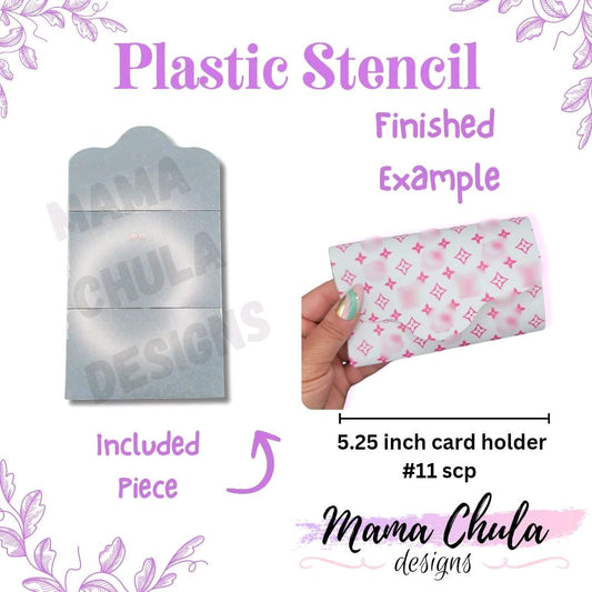 #11 Card Holder Plastic Stencil for DIY Faux Leather or Paper Project Crafts