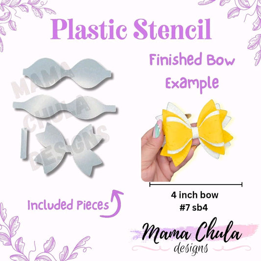 #7 Hairbow Plastic Stencil for DIY Faux Leather Project Crafts