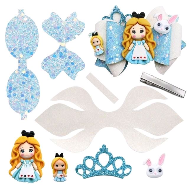 Wonderland DIY Faux Leather Hair Bow Kit That Makes One 4.25 inch Hair Bow.