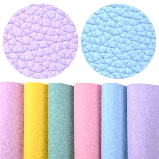 Faux Leather Litchi/Pebbled Solid Color Sheet Set for Hair Bow Making and other DIY Projects