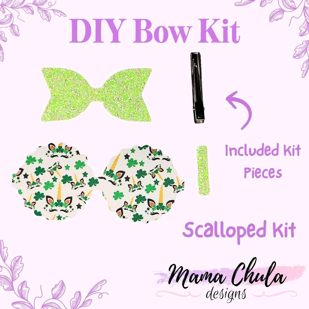 St Patrick's Unicorn DIY Hair Bow Kits, select from 2 options