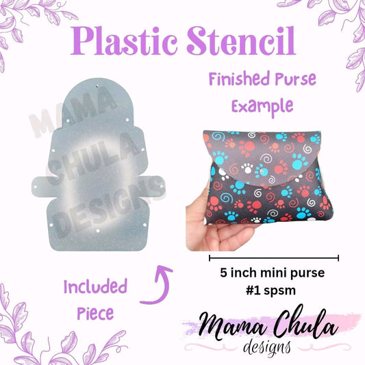 Mini Purse Plastic Stencil for DIY Faux Leather or Paper Project Crafts