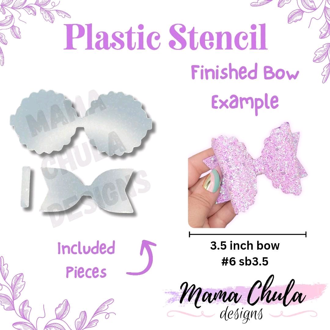 #6 Hairbow Plastic Stencil for DIY Faux Leather or Paper Project Crafts