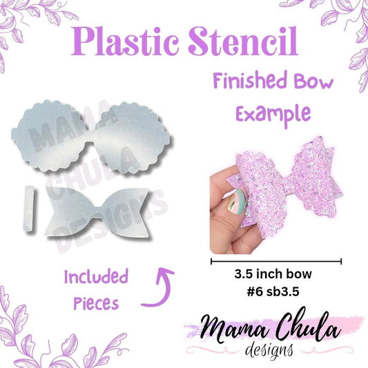 #6 Hairbow Plastic Stencil for DIY Faux Leather or Paper Project Crafts