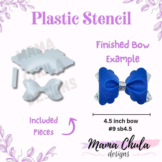 #9 Hairbow Plastic Stencil for DIY Faux Leather or Paper Project Crafts