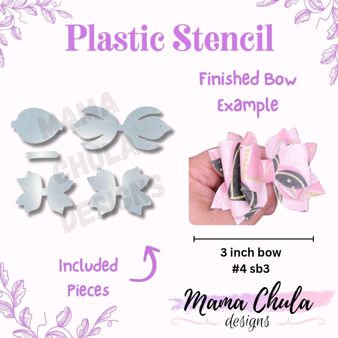 #4 Hairbow Plastic Stencil for DIY Faux Leather or Paper Project Crafts