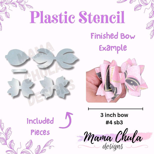 #4 Hairbow Plastic Stencil for DIY Faux Leather or Paper Project Crafts