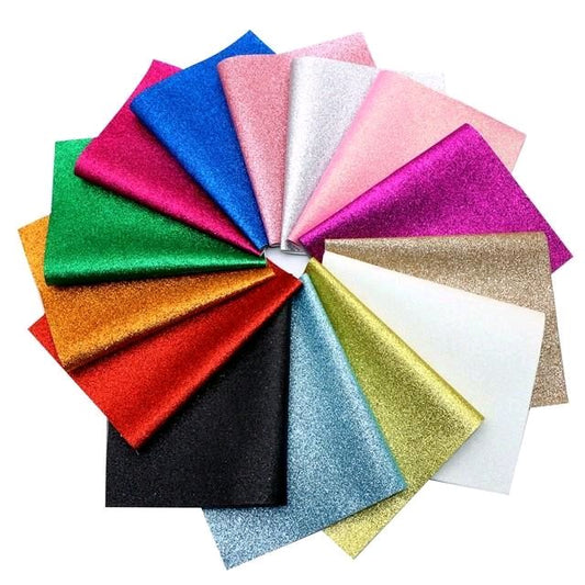 Fine Glitter Faux Leather Sheet Set for Hair Bow Making and other DIY Projects