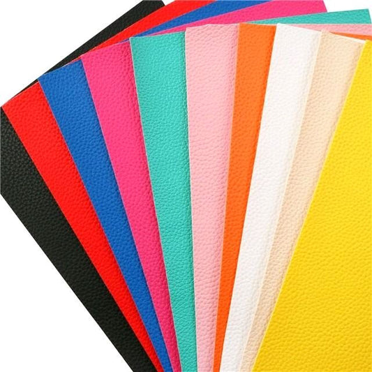 Faux Leather Litchi/Pebbled Solid Color Sheet Set for Hair Bow Making and other DIY Projects
