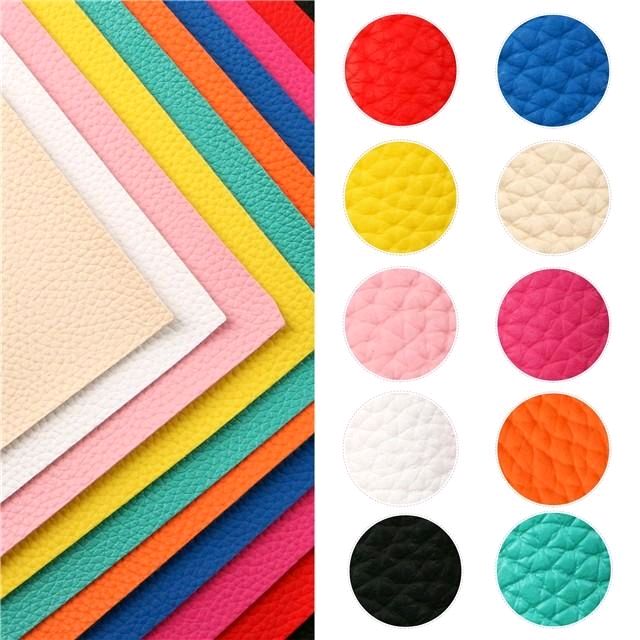 Faux Leather Litchi/Pebbled Solid Color Sheet Set for Hair Bow Making and other DIY Projects