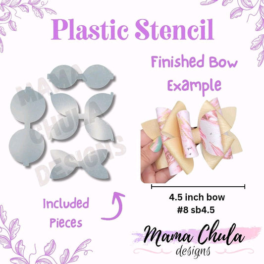 #8 HairbowPlastic Stencil for DIY Faux Leather Project Crafts