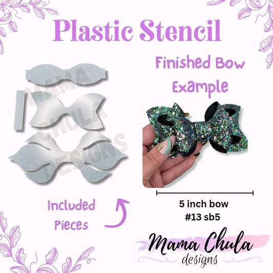 #13 Hairbow Plastic Stencil for DIY Faux Leather Project Crafts
