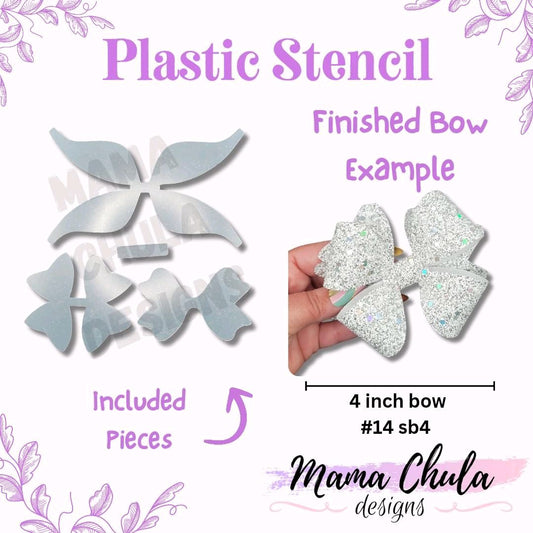 #14 Hairbow Plastic Stencil for DIY Faux Leather or Paper Project Crafts