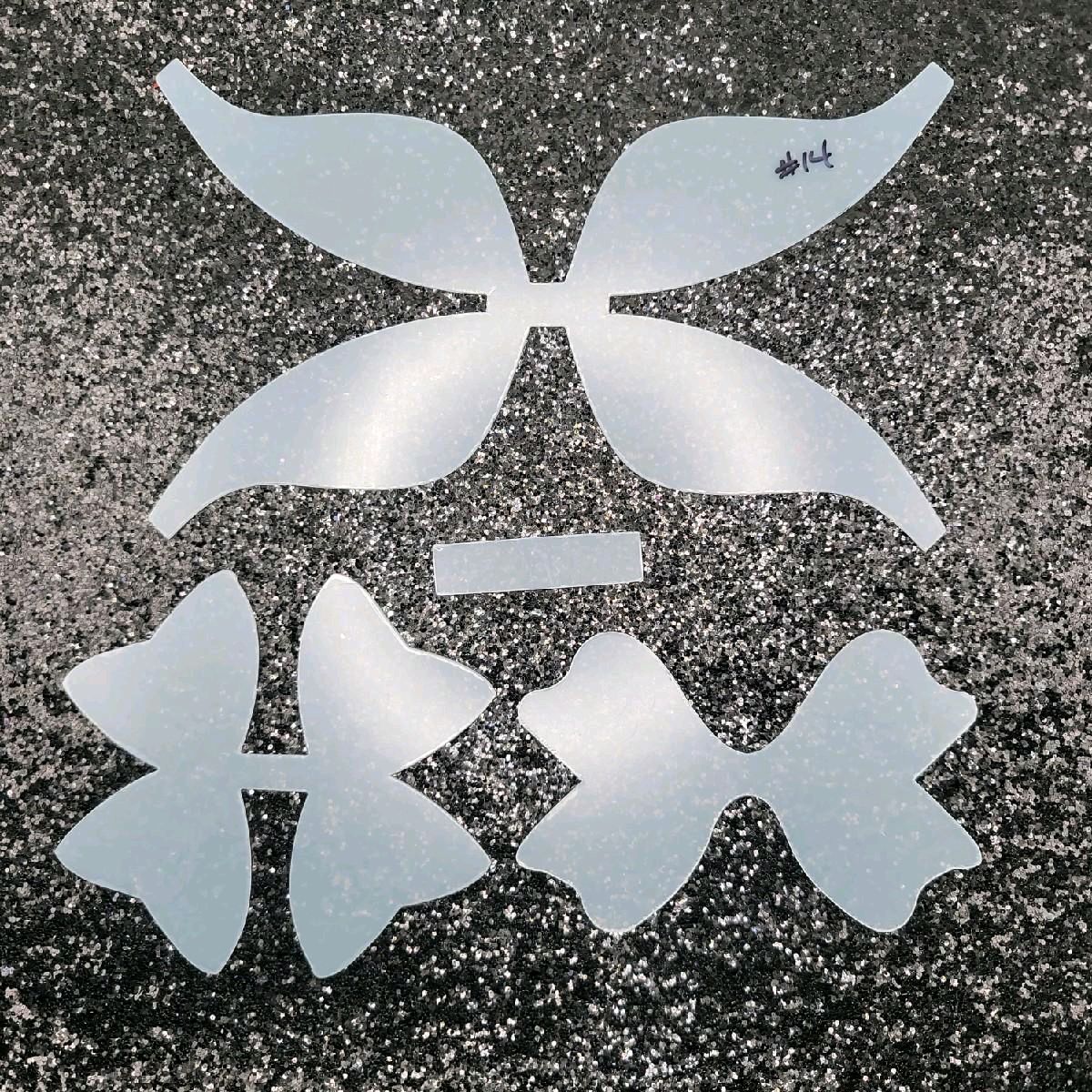 #14 Hairbow Plastic Stencil for DIY Faux Leather or Paper Project Crafts