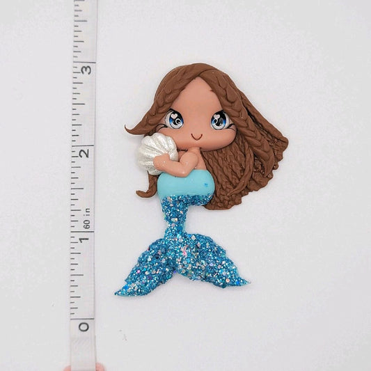 D9/59 Blue Mermaid Clay Doll DIY Craft Embellishment