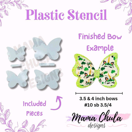 #10 Double Hairbow Plastic Stencil for DIY Faux Leather Project Crafts