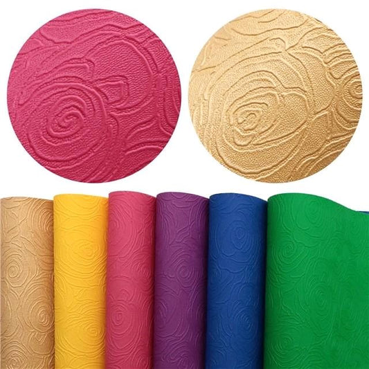Embossed Flower Faux Leather Sheet Set for Hair Bow Making and other DIY Projects
