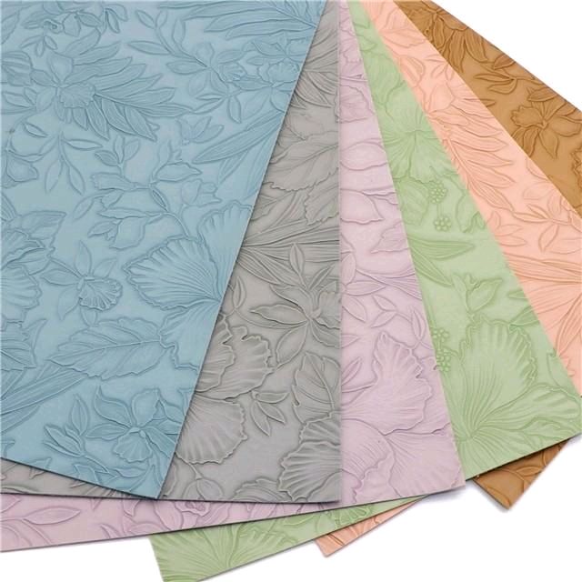 Embossed Leaves Faux Leather Sheet Set for Hair Bow Making and other DIY Projects