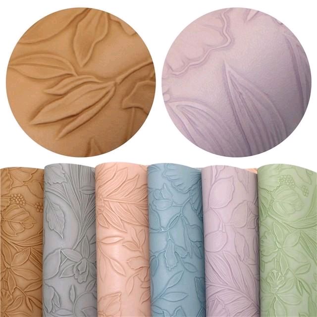 Embossed Leaves Faux Leather Sheet Set for Hair Bow Making and other DIY Projects