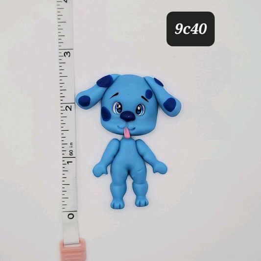 9C40 Blue Dog Clay Doll DIY Craft Embellishment