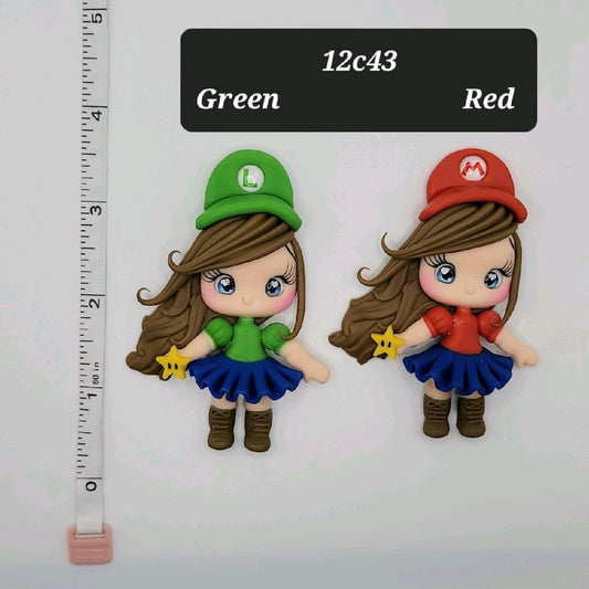 12c43 Super Girls Clay Dolls DIY Craft Embellishments
