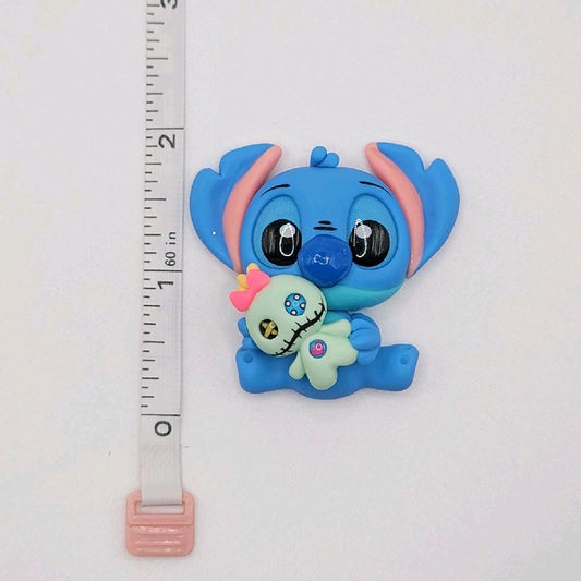 D12/51 Blue Alien Clay Doll DIY Craft Embellishment