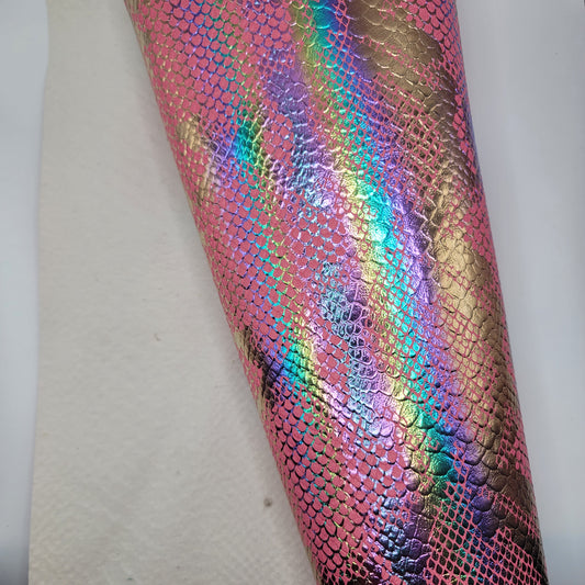 M31 Pink Embossed Snake Skin Faux Leather