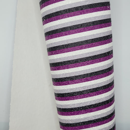 M31b Purple Stripes Chunky Glitter Faux Leather