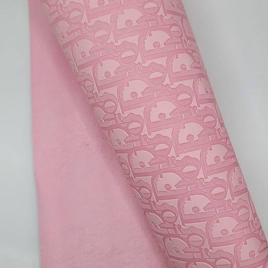 M32b Pink Smooth Embossed D-or Faux Leather