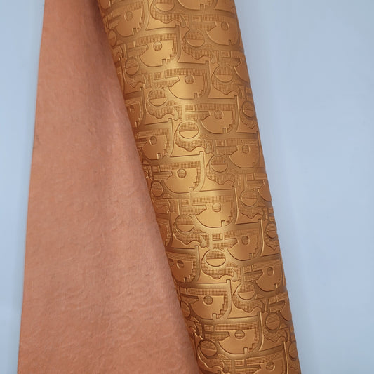 M32b Dark Gold Smooth Embossed D-or Faux Leather