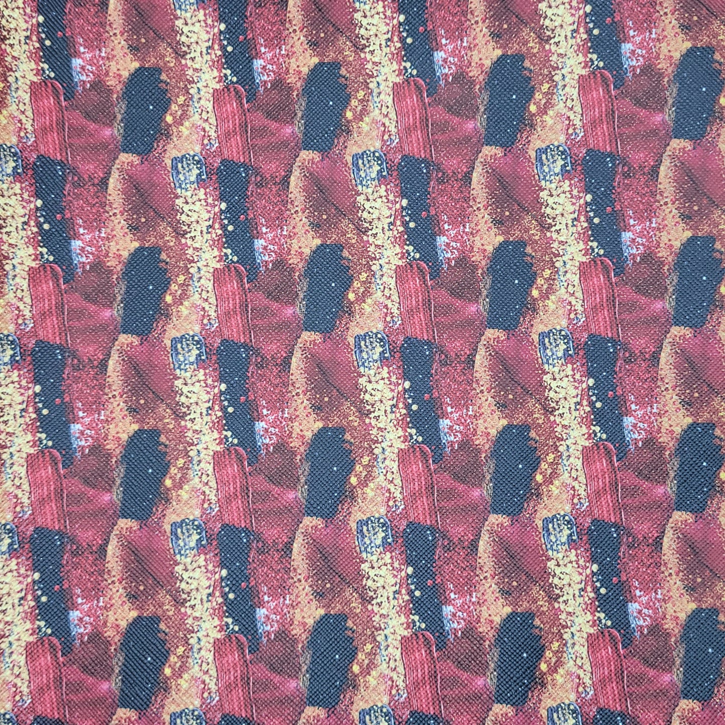 M59b Red Brush Strokes Faux Leather