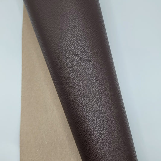 M33 Dark Brown Solid Color Litchi Faux Leather