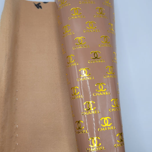 M35 Dark Nude with Gold Foil Embossed CH Faux Leather