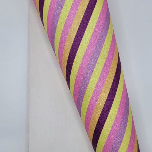 M34 Stripes Fine Glitter Faux Leather
