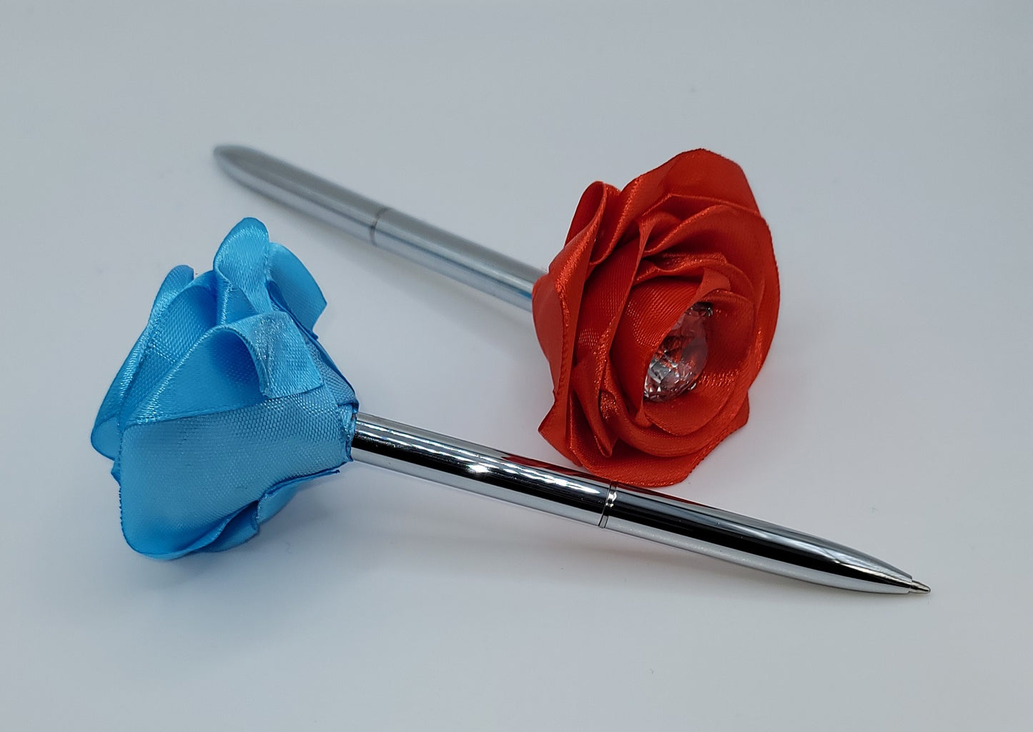 DIY Diamond Ribbon Rose Silver Pen Kits - Choose Your Color